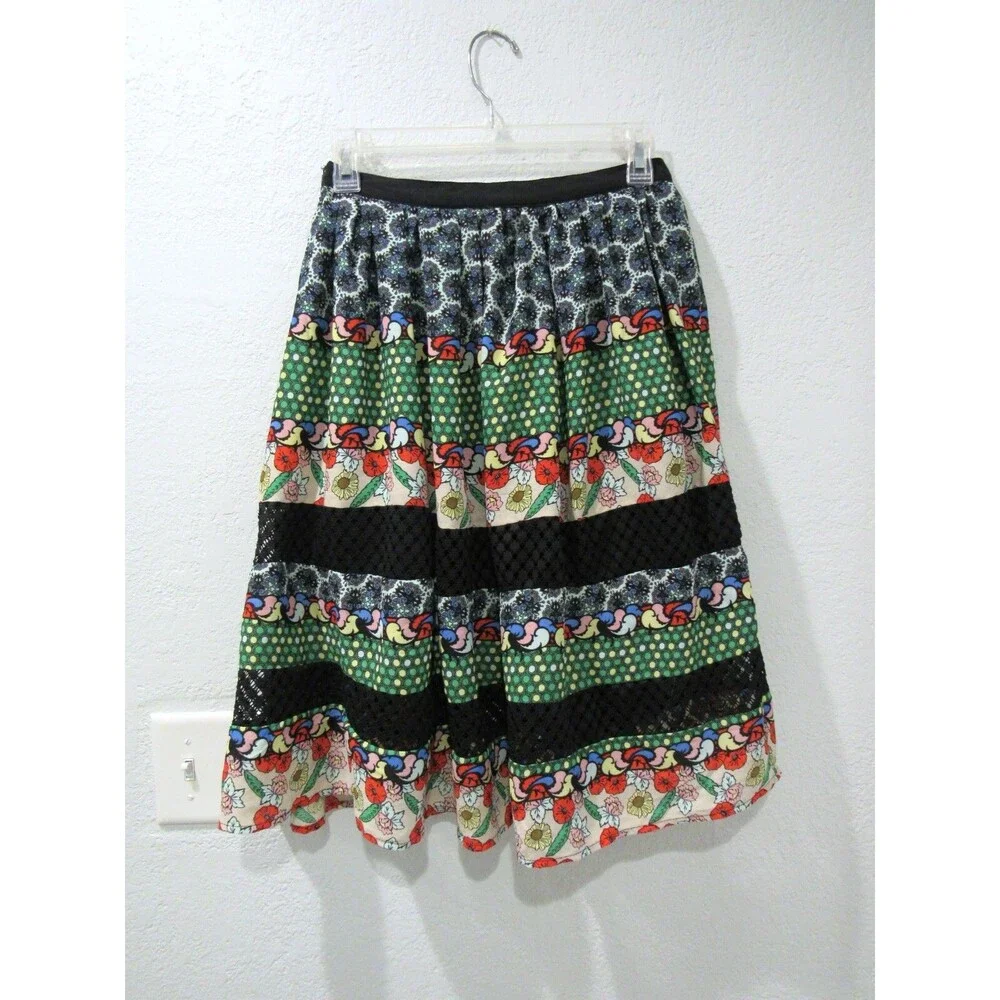 Disney Alice Through the Looking Glass Skirt Tiered Lace Womens S Funky Colorful - Picture 3 of 12